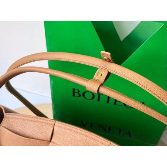 Replica perfetta Borsa Media Arco Bottega Veneta Granata Caramello Imitazione Outlet Online