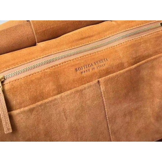 Replica perfetta Borsa Media Arco Bottega Veneta Granata Caramello Imitazione Outlet Online