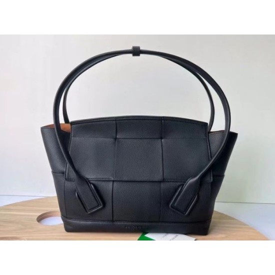 Perfette Qualità Repliche Bottega Veneta Arco Medium Borsa Nero Granulato Imitazione