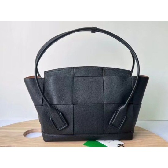 Perfette Qualità Repliche Bottega Veneta Arco Medium Borsa Nero Granulato Imitazione