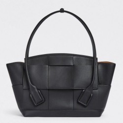 Perfette Qualità Repliche Bottega Veneta Arco Medium Borsa Nero Granulato Imitazione