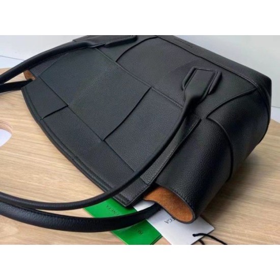 Perfette Qualità Repliche Bottega Veneta Arco Medium Borsa Nero Granulato Imitazione