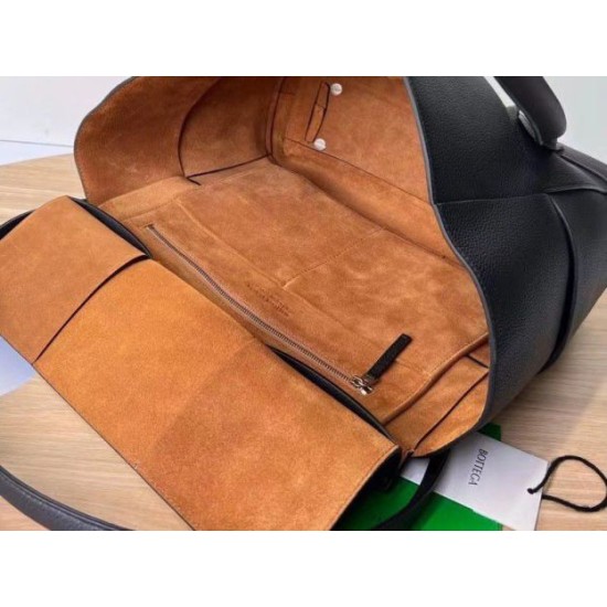 Perfette Qualità Repliche Bottega Veneta Arco Medium Borsa Nero Granulato Imitazione