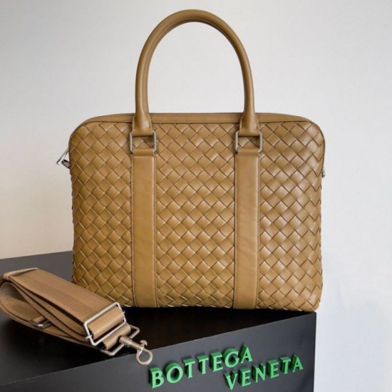 Miglior Falso Cartella Grande Bottega Veneta Vitello Intrecciato Marrone Economiche Premium