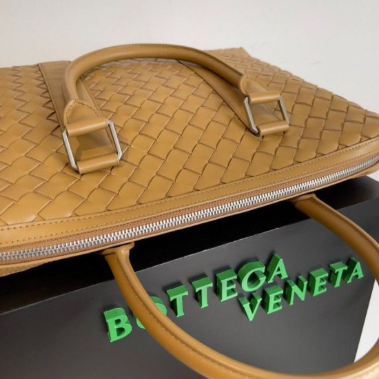 Miglior Falso Cartella Grande Bottega Veneta Vitello Intrecciato Marrone Economiche Premium