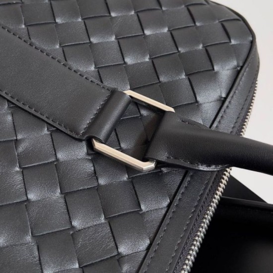 Replica perfetta Cartella Grande Bottega Veneta Vitello Intrecciato Nero Imitazione Outlet Online