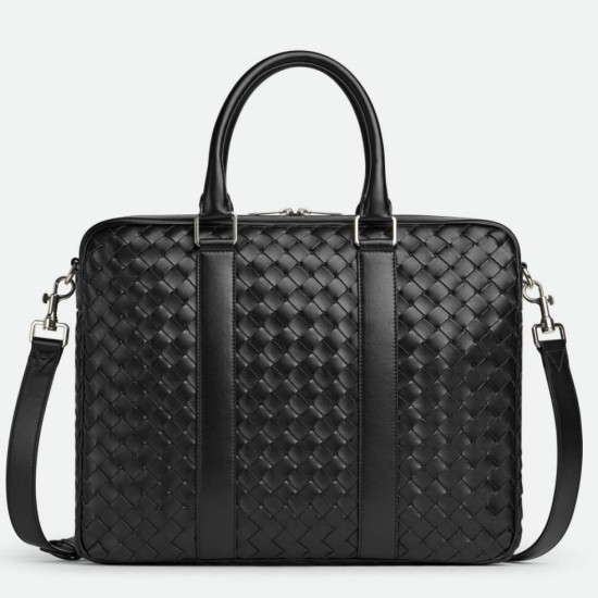 Replica perfetta Cartella Grande Bottega Veneta Vitello Intrecciato Nero Imitazione Outlet Online