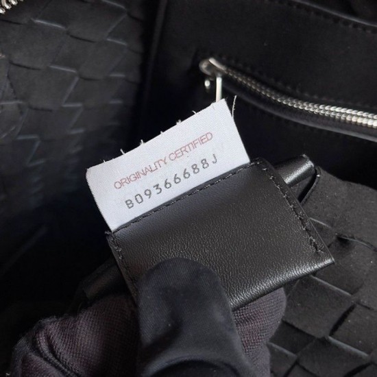 Replica perfetta Cartella Grande Bottega Veneta Vitello Intrecciato Nero Imitazione Outlet Online
