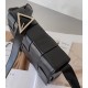 Migliore Repliche Bottega Veneta Cassett Borsa vitello stropicciata nera Economiche Outlet Online