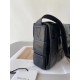 Migliore Repliche Bottega Veneta Cassett Borsa vitello stropicciata nera Economiche Outlet Online