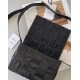 Migliore Repliche Bottega Veneta Cassett Borsa vitello stropicciata nera Economiche Outlet Online
