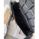 Migliore Repliche Bottega Veneta Cassett Borsa vitello stropicciata nera Economiche Outlet Online