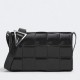 Migliore Repliche Bottega Veneta Cassett Borsa vitello stropicciata nera Economiche Outlet Online