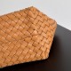 Perfette Qualità Repliche Borsa Mini Cabat Bottega Veneta agnello intrecciata color caramello Imitazione