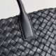Migliore Repliche Borsa Bottega Veneta Mini Cabat agnello intrecciata nera Economiche Outlet Online