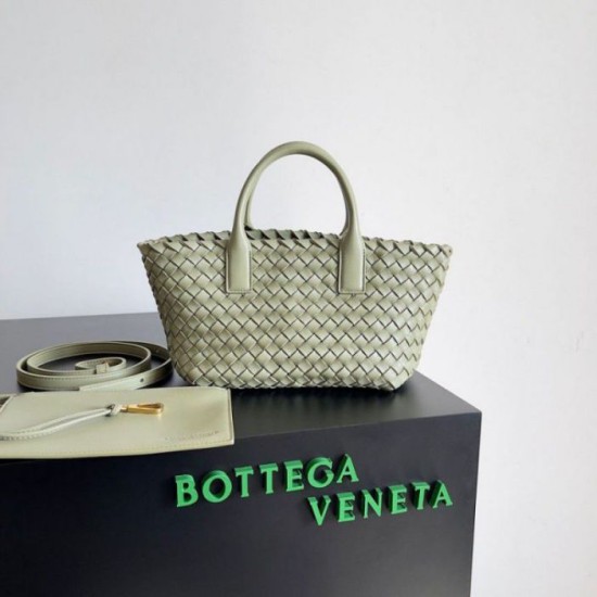 Migliore Repliche Bottega Veneta Mini Cabat Borsa Travertino Intrecciato Agnello Economiche Outlet Online