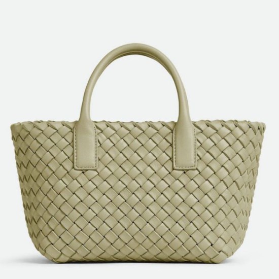 Migliore Repliche Bottega Veneta Mini Cabat Borsa Travertino Intrecciato Agnello Economiche Outlet Online