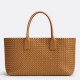 Migliore Repliche Borsa Cabat media Bottega Veneta agnello intrecciata color caramello Economiche Outlet Online