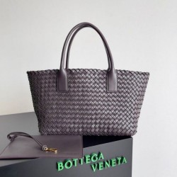 Miglior Falso Borsa Cabat media Bottega Veneta Intrecciato fondente agnello Economiche Premium