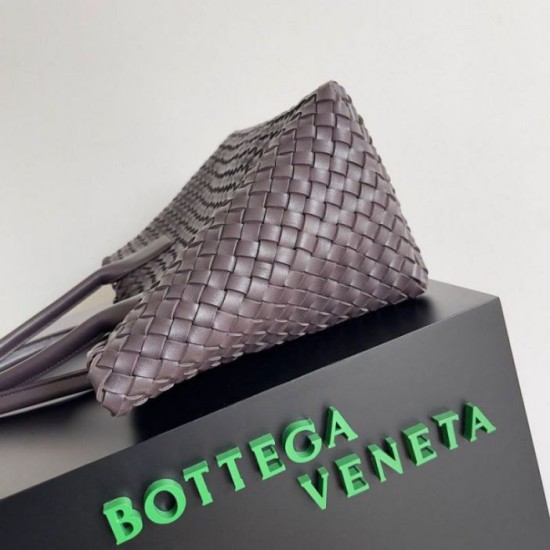 Miglior Falso Borsa Cabat media Bottega Veneta Intrecciato fondente agnello Economiche Premium