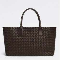 Miglior Falso Borsa Cabat media Bottega Veneta Intrecciato fondente agnello Economiche Premium