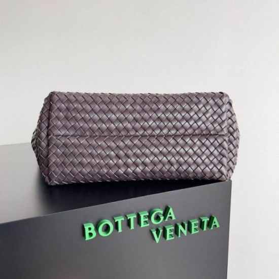 Miglior Falso Borsa Cabat media Bottega Veneta Intrecciato fondente agnello Economiche Premium
