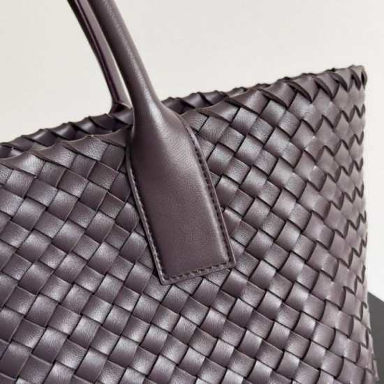 Miglior Falso Borsa Cabat media Bottega Veneta Intrecciato fondente agnello Economiche Premium