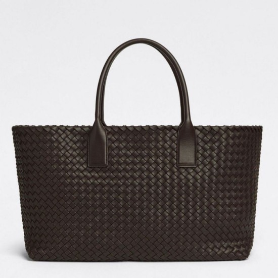 Miglior Falso Borsa Cabat media Bottega Veneta Intrecciato fondente agnello Economiche Premium