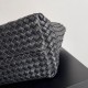Perfette Qualità Repliche Borsa Cabat media Bottega Veneta agnello intrecciata nera Imitazione