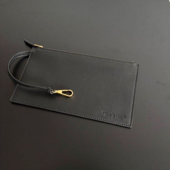 Perfette Qualità Repliche Borsa Cabat media Bottega Veneta agnello intrecciata nera Imitazione