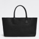 Perfette Qualità Repliche Borsa Cabat media Bottega Veneta agnello intrecciata nera Imitazione