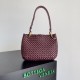 Migliore Repliche Borsa piccola Clicker di Bottega Veneta agnello intrecciata bordeaux Economiche Outlet Online