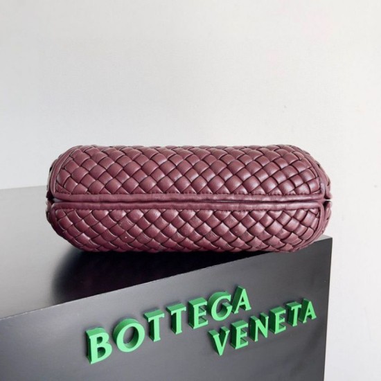 Migliore Repliche Borsa piccola Clicker di Bottega Veneta agnello intrecciata bordeaux Economiche Outlet Online