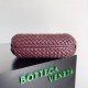 Migliore Repliche Borsa piccola Clicker di Bottega Veneta agnello intrecciata bordeaux Economiche Outlet Online