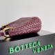 Migliore Repliche Borsa piccola Clicker di Bottega Veneta agnello intrecciata bordeaux Economiche Outlet Online