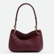 Migliore Repliche Borsa piccola Clicker di Bottega Veneta agnello intrecciata bordeaux Economiche Outlet Online