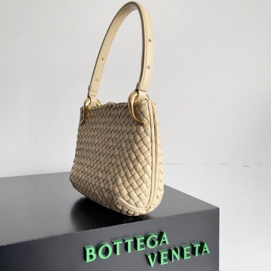 Migliore Repliche Bottega Veneta Clicker Borsa Piccola Porridge Intrecciato agnello Economiche Outlet Online