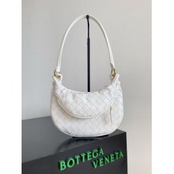 Migliore Repliche Borsa piccola Bottega Veneta Gemelli agnello intrecciata bianca Economiche Outlet Online