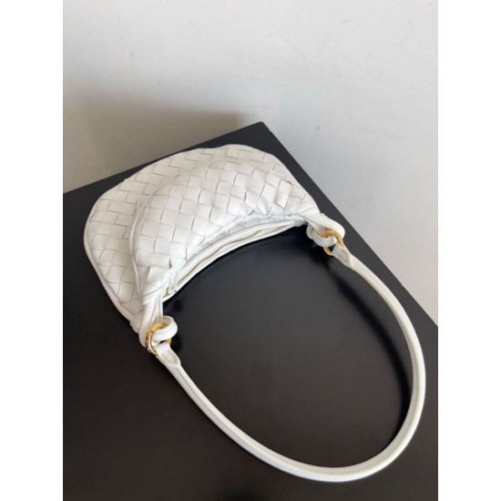 Migliore Repliche Borsa piccola Bottega Veneta Gemelli agnello intrecciata bianca Economiche Outlet Online