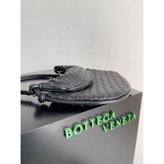 Migliore Repliche Borsa Bottega Veneta Gemelli Media Agnello Intrecciato Nera Economiche Outlet Online