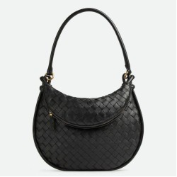 Migliore Repliche Borsa Bottega Veneta Gemelli Media Agnello Intrecciato Nera Economiche Outlet Online