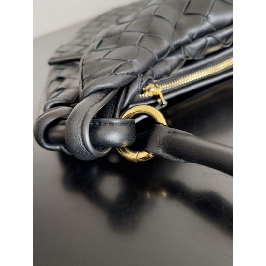Migliore Repliche Borsa Bottega Veneta Gemelli Media Agnello Intrecciato Nera Economiche Outlet Online