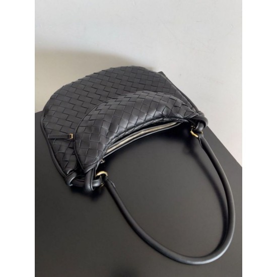 Migliore Repliche Borsa Bottega Veneta Gemelli Media Agnello Intrecciato Nera Economiche Outlet Online