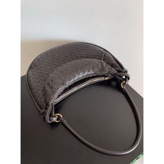 Migliore Repliche Borsa grande Bottega Veneta Gemelli agnello intrecciata fondente Economiche Outlet Online