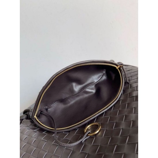 Migliore Repliche Borsa grande Bottega Veneta Gemelli agnello intrecciata fondente Economiche Outlet Online