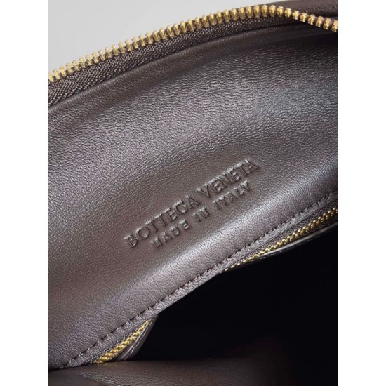 Migliore Repliche Borsa grande Bottega Veneta Gemelli agnello intrecciata fondente Economiche Outlet Online