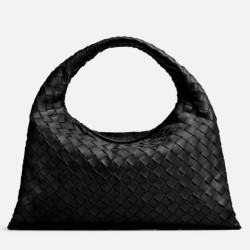 Miglior Falso Borsa Hop Piccola Bottega Veneta Vitello Intrecciato Nero Economiche Premium