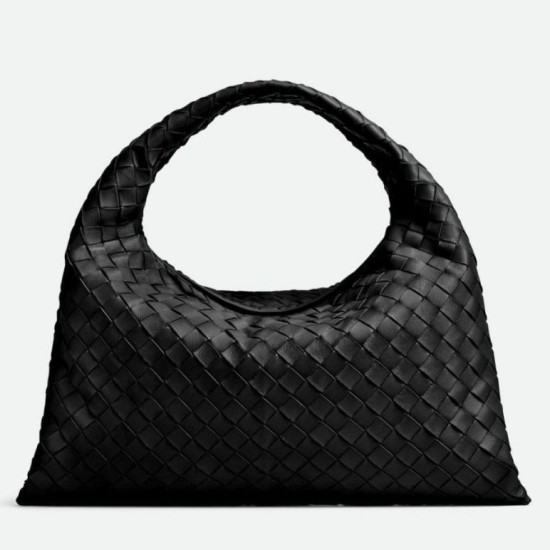 Miglior Falso Borsa Hop Piccola Bottega Veneta Vitello Intrecciato Nero Economiche Premium