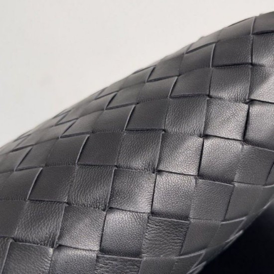 Miglior Falso Borsa Hop Piccola Bottega Veneta Vitello Intrecciato Nero Economiche Premium