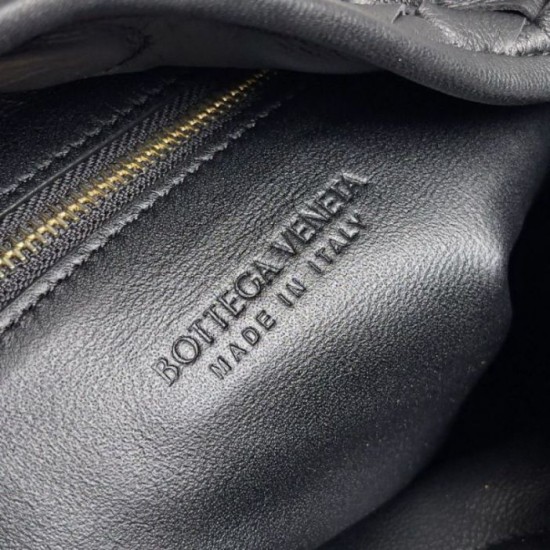 Miglior Falso Borsa Hop Piccola Bottega Veneta Vitello Intrecciato Nero Economiche Premium